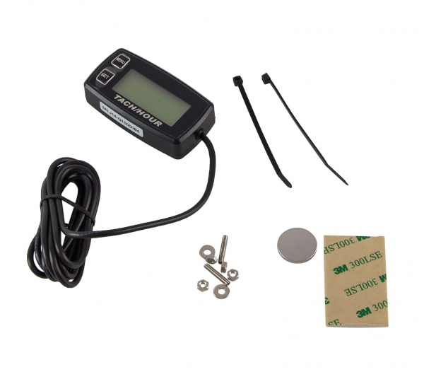 Тахометр универсальный со счетчиком моточасов с подсветкой и сменной батарейкой  RLHM035R от магазина Капитан