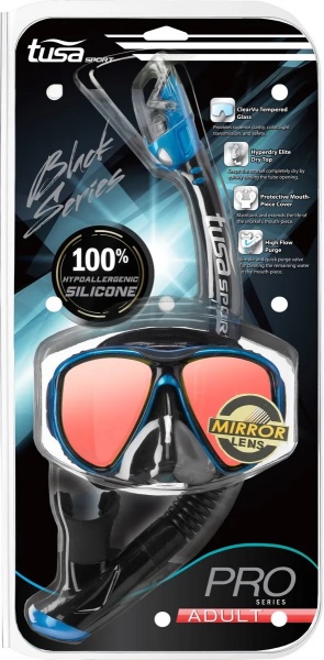 Комплект маска + Трубка TUSA "UCR-2425MQB" FBB зеркальные линзы PZ от магазина Капитан