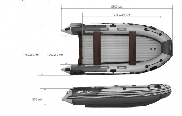 Лодка надувная SKAT TRITON 350 Пластиковый транец Лодка надувная SKAT TRITON 350 Пластиковый транец от магазина Капитан